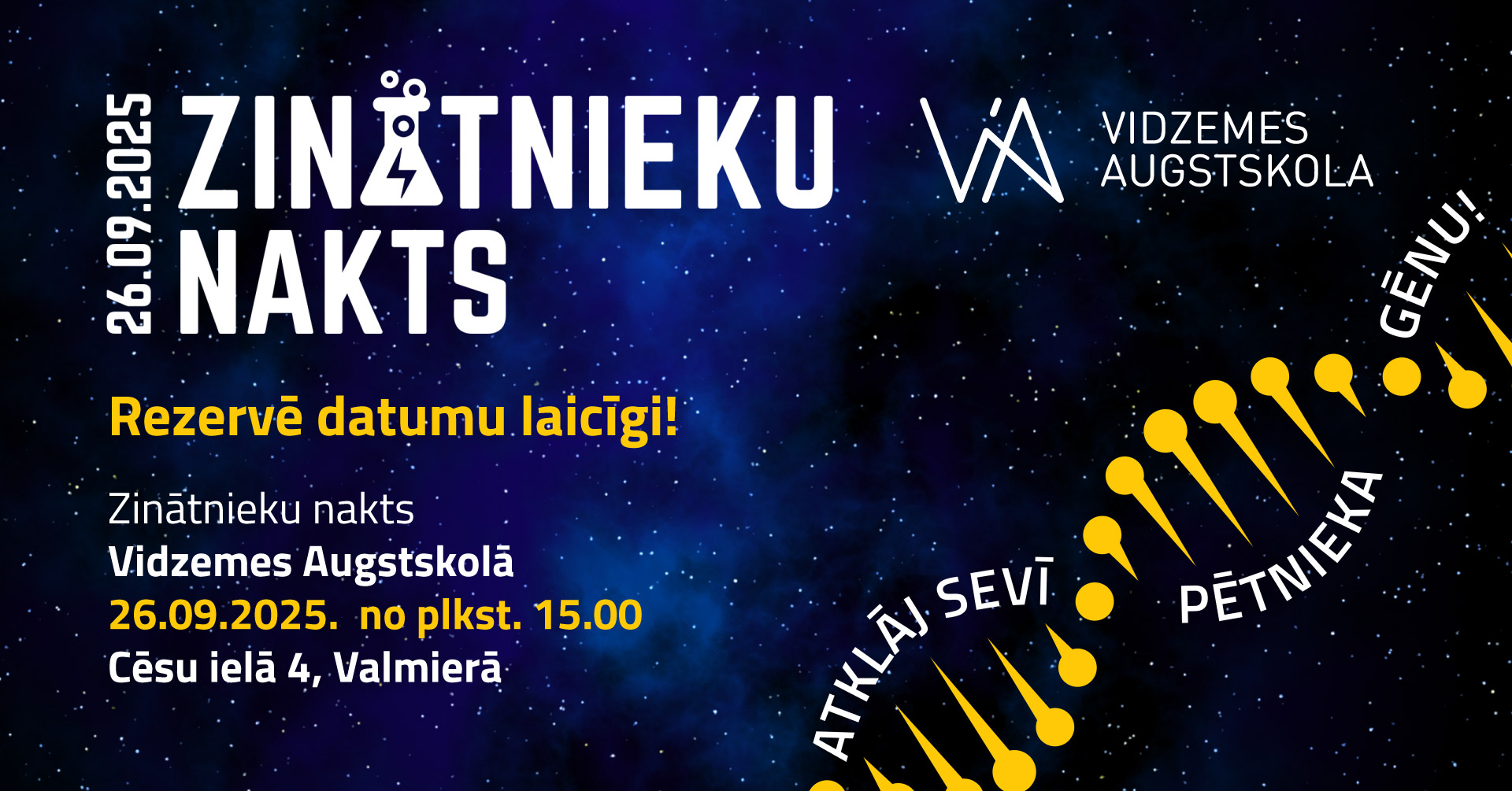 Vidzemes Augstskolā gatavojas Eiropas Zinātnieku naktij 2025